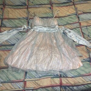 B Smart Pink and Silver Cocktail Dress